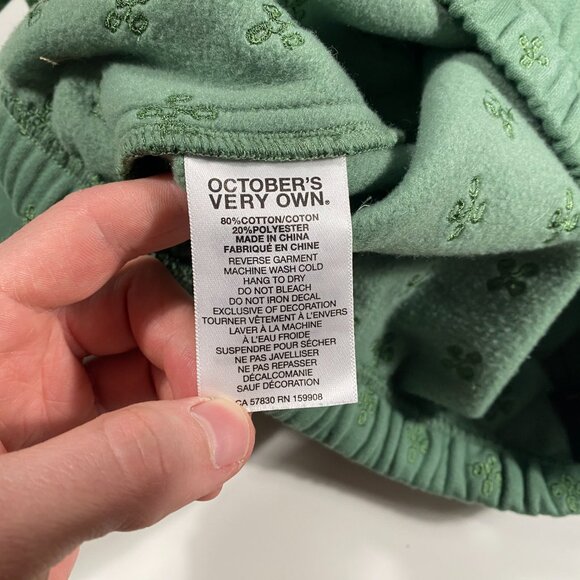 Octobers Very Own All Over Embroidered Monogram Sweatpants Green mens size S - Picture 6 of 9